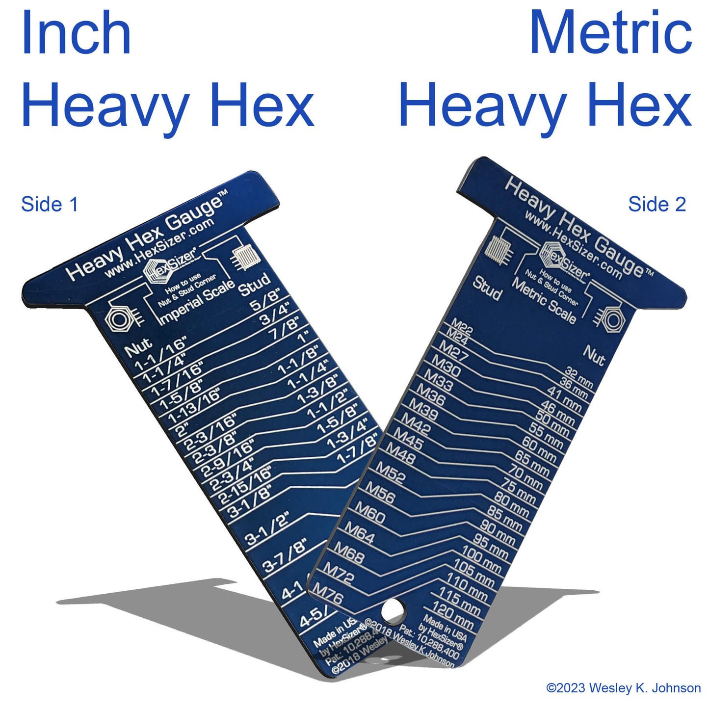 SIDE 1 - Heavy Hex Inch - SIDE 2 - Heavy Hex Metric