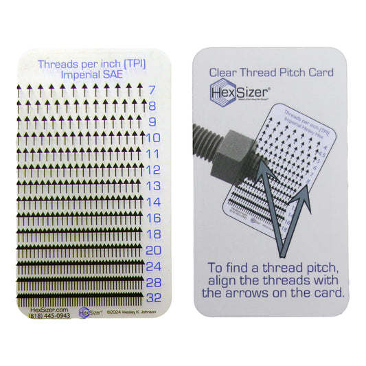Thread Checker - Clear Card - SAE - Inch