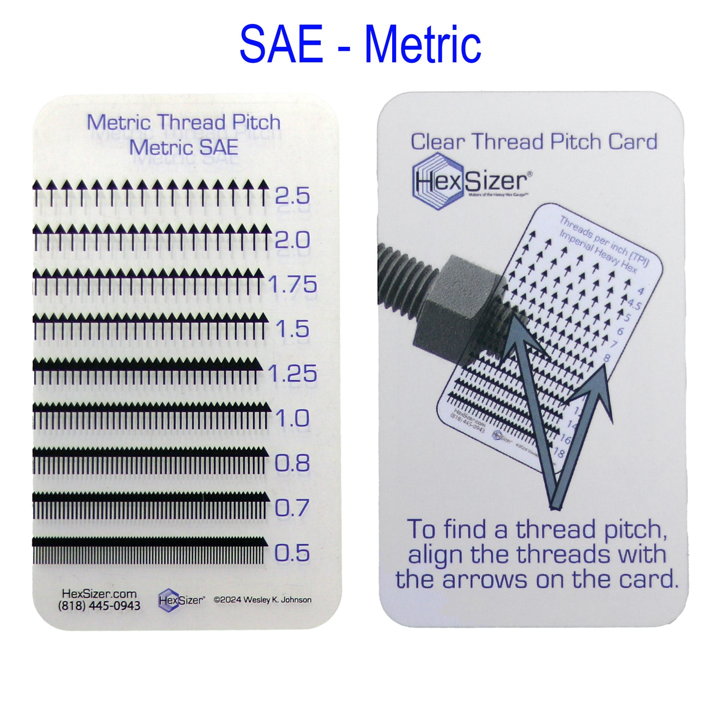 Clear Card Thread Checker™ - SAE - Metric