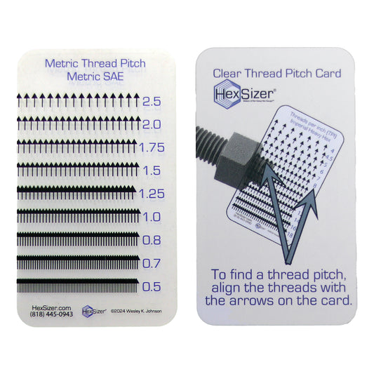 Thread Checker - Clear Card - SAE - Metric