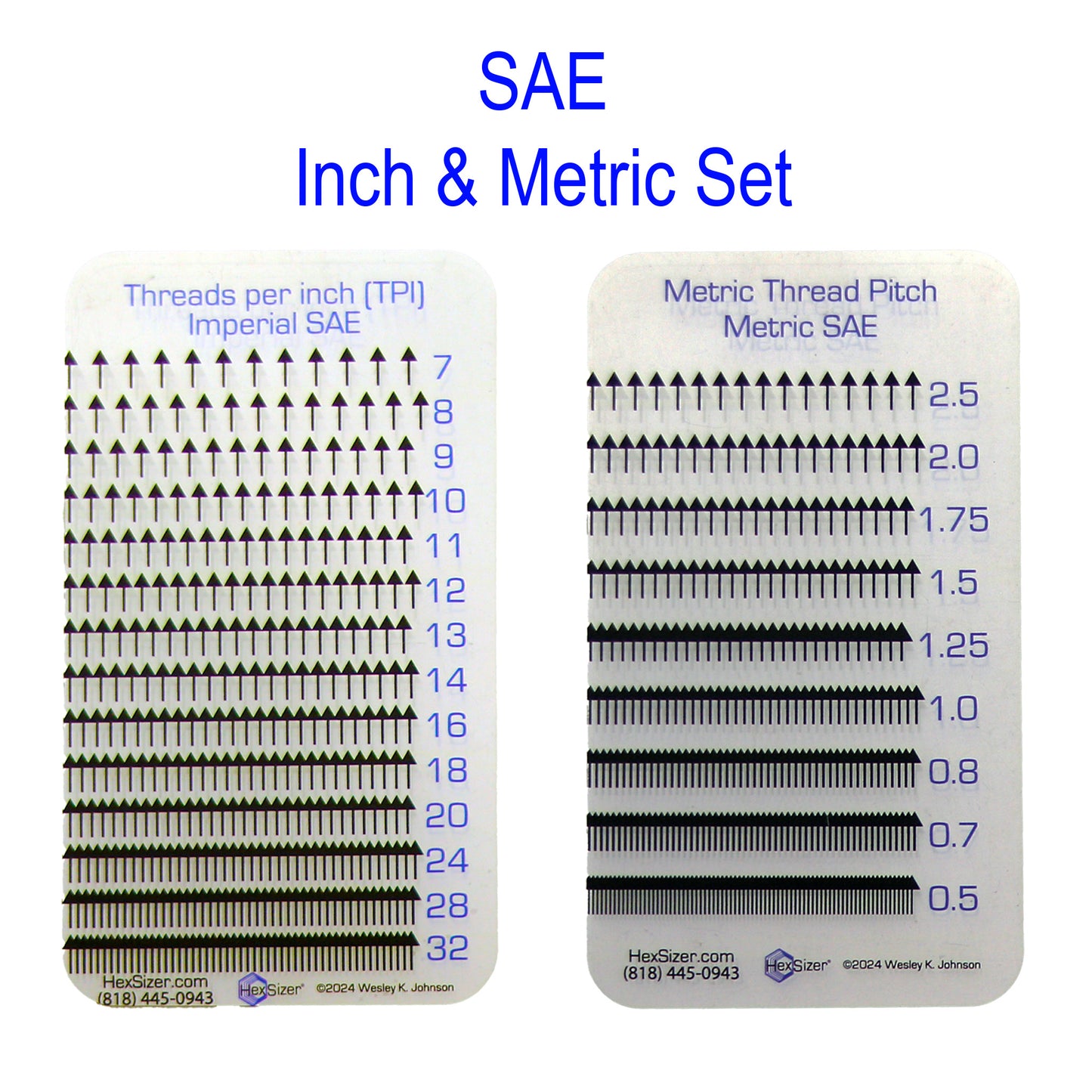 Clear Card Thread Checker™ Set - SAE - Inch & Metric