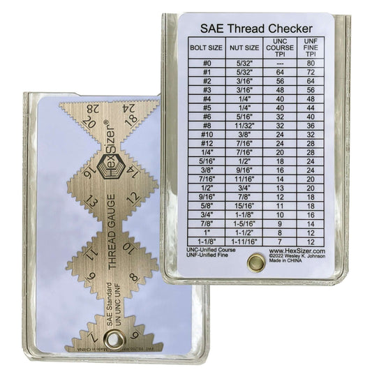 Thread Gauge for SAE and Common Sizes