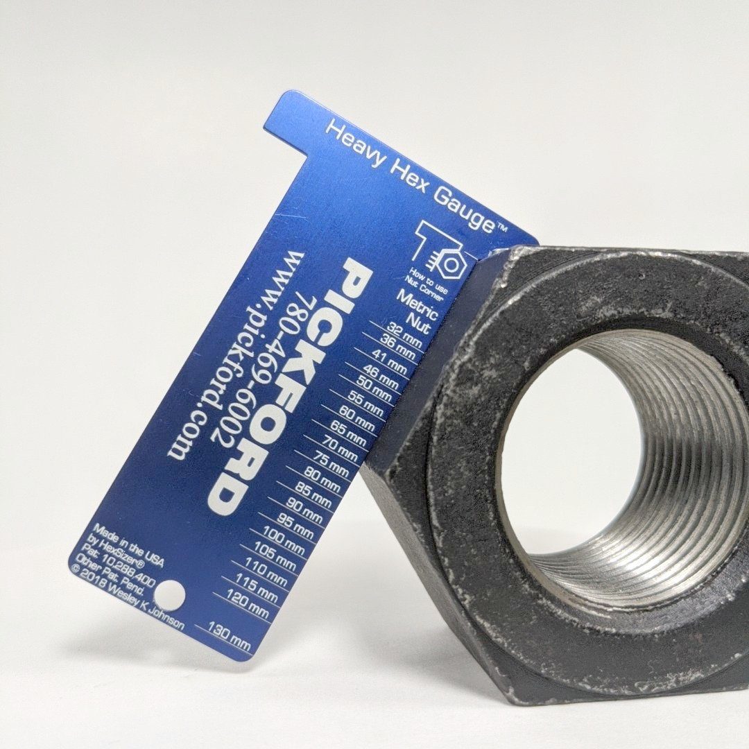 Navy anodized Heavy Hex Gauge for a hydraulic torque wrench company