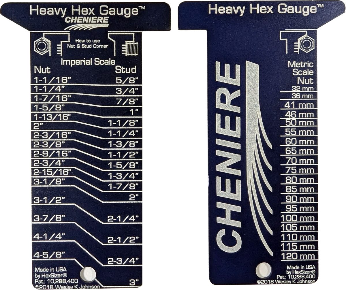 Navy anodized Heavy Hex Gauge, both sides, for an LNG company