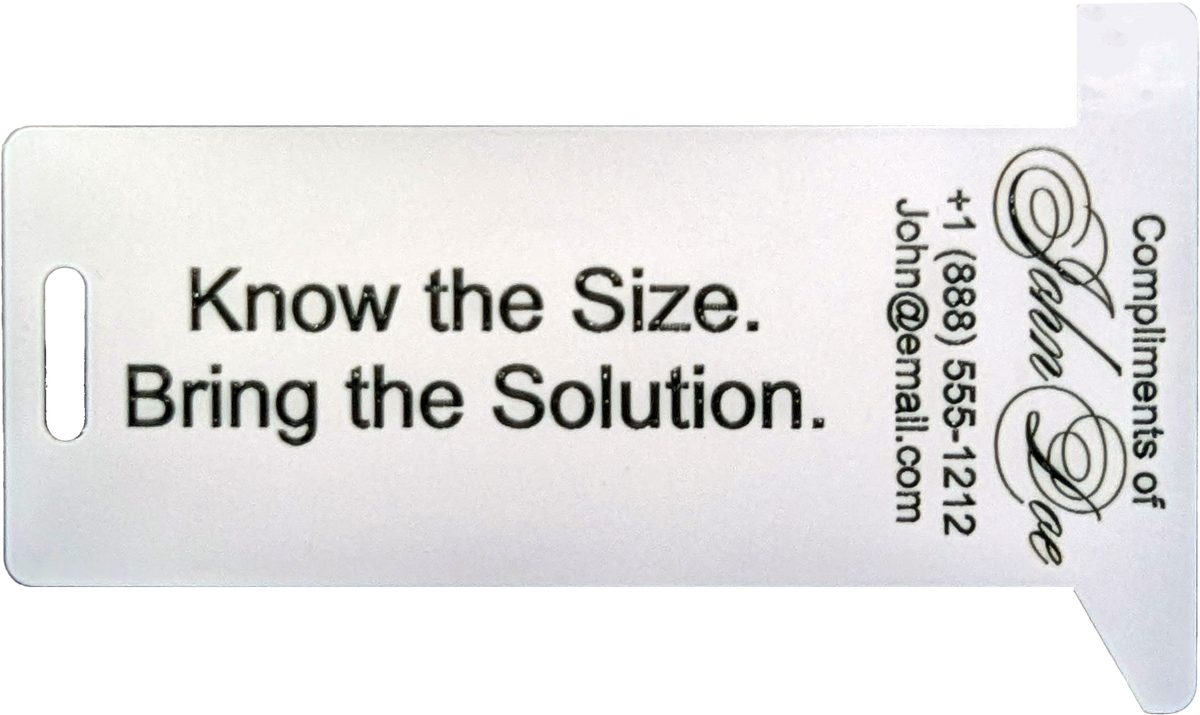 Laser-engraved HexSizer: Know the Size. Bring the Solution.