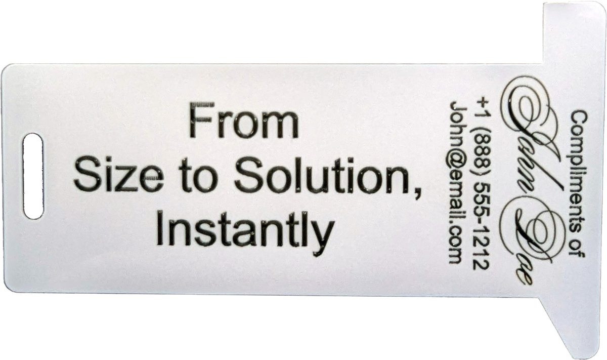 Laser-engraved HexSizer: From Size to Solution, Instantly