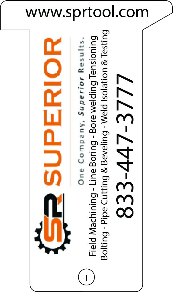 Private-label Heavy Hex Gauge layout for a field machining and bolting rental company, logo side